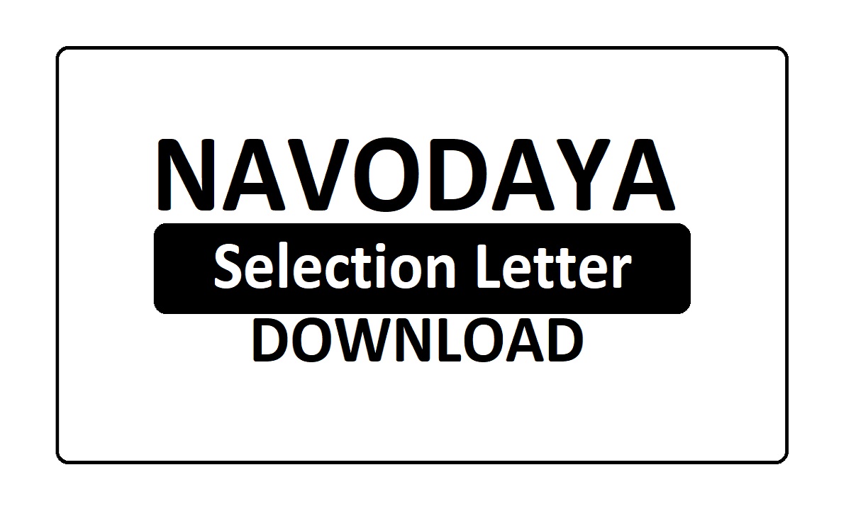 Navodaya Admission Selection Letter 2023