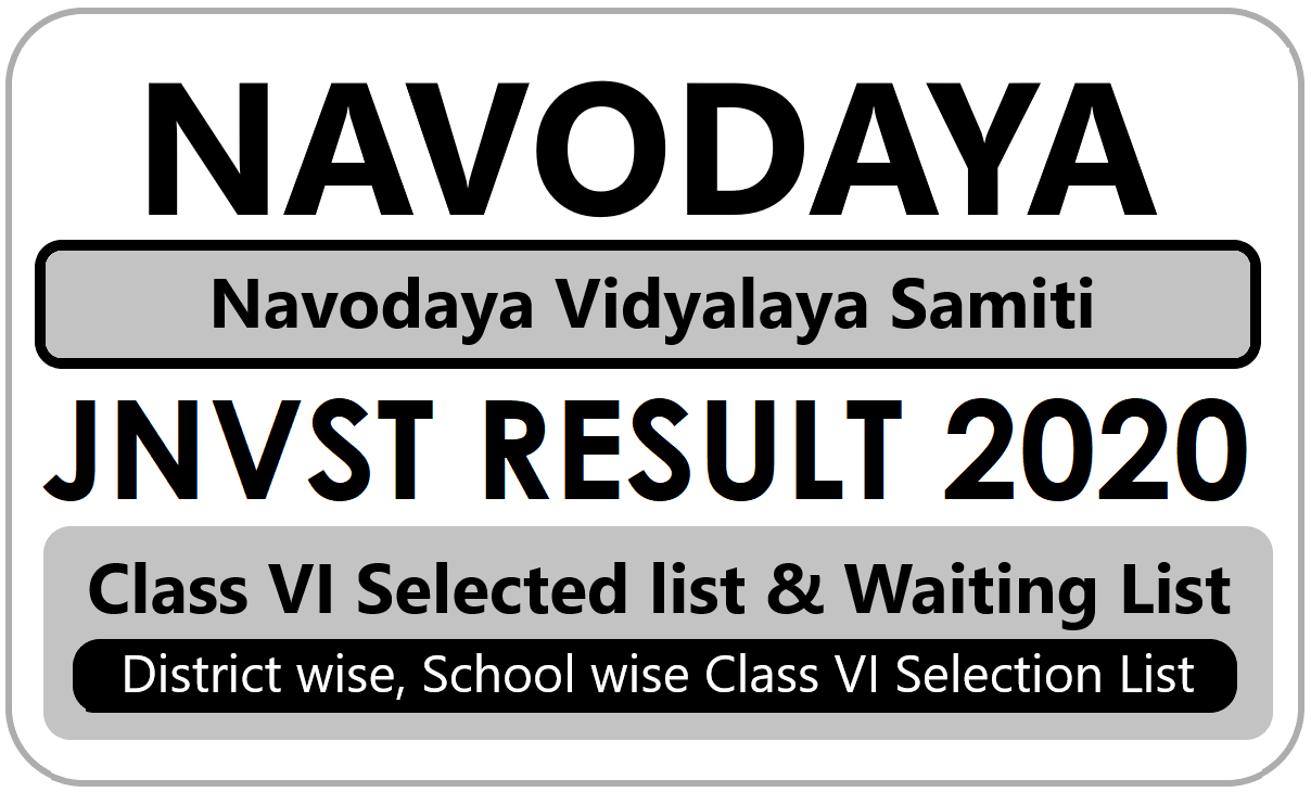 Jnvst Result 2020 Navodaya 6th Class Selected List Download